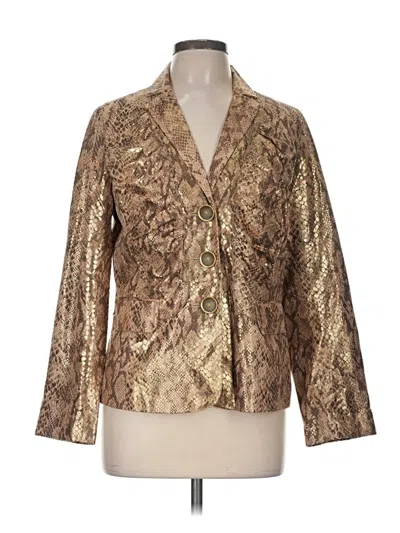 Pre-owned Chico's Blazer Jacket In Gold