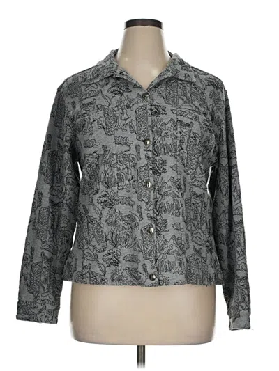 Pre-owned Chico's Blazer Jacket In Gray