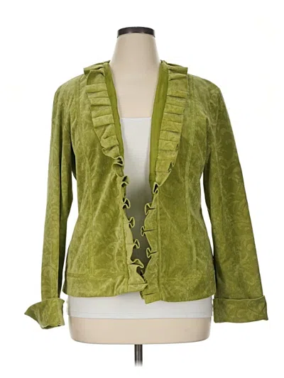 Pre-owned Chico's Blazer Jacket In Green