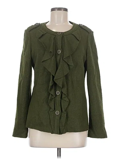 Pre-owned Chico's Blazer Jacket In Green