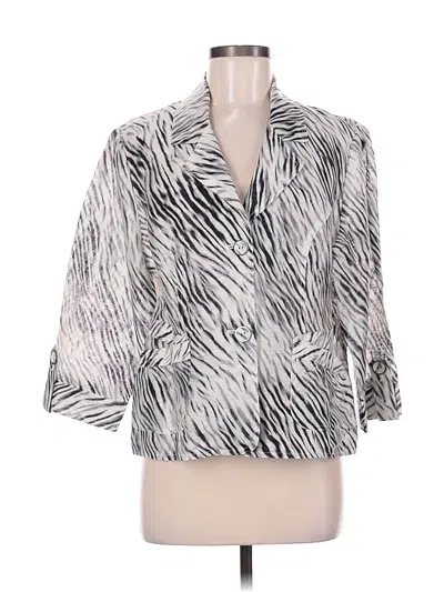 Pre-owned Chico's Blazer Jacket In Silver