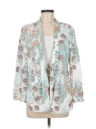 Pre-owned Chico's Blazer Jacket In White