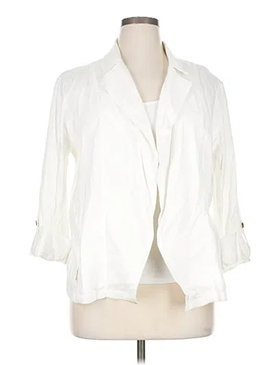 Pre-owned Chico's Blazer Jacket In White