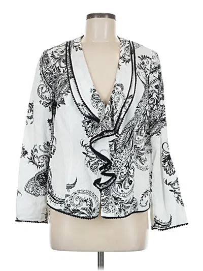 Pre-owned Chico's Blazer Jacket In White