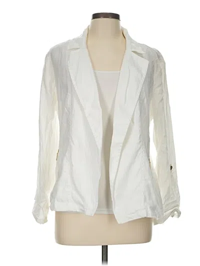 Pre-owned Chico's Blazer Jacket In White