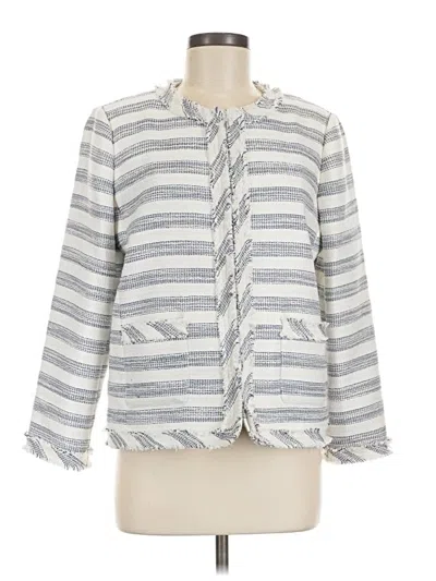 Pre-owned Chico's Blazer Jacket In White