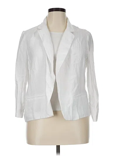 Pre-owned Chico's Blazer Jacket In White