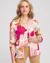 Chico's Blooms Long Sleeve Cardigan Sweater In Berry Compote Size 12/14 |  In Berry Compote