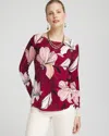 Chico's Blooms Long Sleeve Pullover Sweater In Berry Compote Size 20/22 |  In Berry Compote
