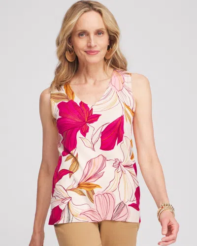 Chico's Blooms V-neck Sweater Tank In Berry Compote Size 4/6 |