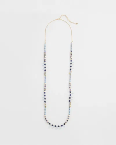 Chico's Blue Beaded Single Strand Necklace