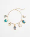 Chico's Blue Multi Charm Necklace |  In Blue Multi