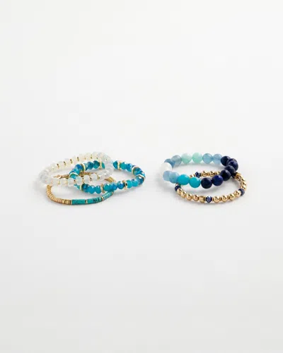 Chico's Blue Stretch Set Of Five Bracelets |  In Blue Multi