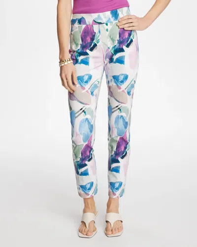 Chico's Blur Geo Brigitte Slim Ankle Pants In Blue In Multi