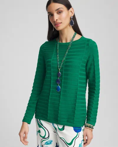 Chico's Boat Neck Pullover Sweater In Ivy League Size 12/14 |