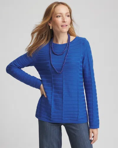 Chico's Boat Neck Pullover Sweater In Turkish Sea Size 16/18 |