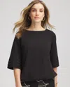 Chico's Boatneck Bubble-hem Top In Black In Black