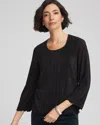 Chico's Bodre Flare Sleeve Top In Black In Black