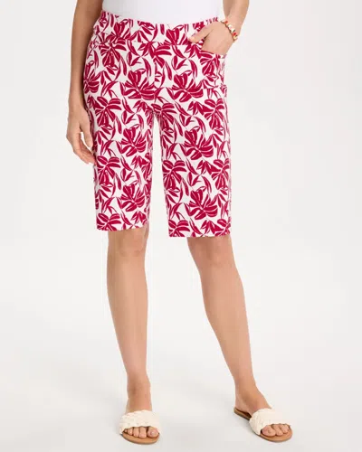Chico's Bora Bliss Brigitte Slim Shorts In Cherry Lush In Red