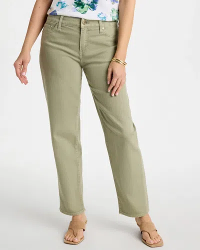 Chico's Boyfriend Relaxed Crop Jeans In Seagrass Green