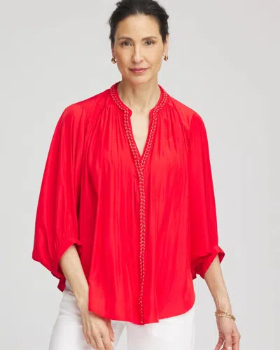 Chico's Braided Batwing Blouse In