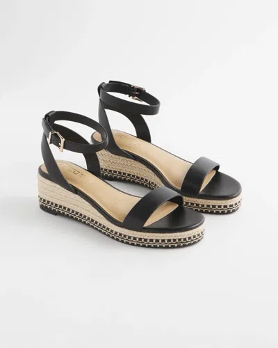 Chico's Brielle Espadrille Wedge Sandals In Black