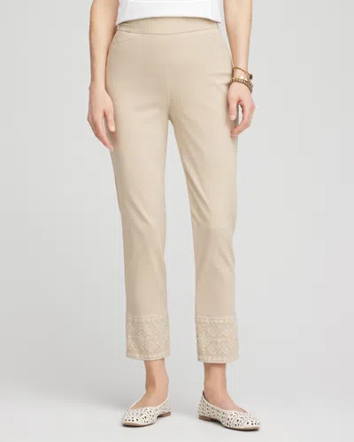 Chico's Brigitte™ Embroidered Ankle Pants In Wild Truffle Size 18 |