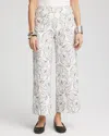 Chico's Brigitte™ Floral Embroidered Wide-leg Cropped Pants In White Size 18 |  In Ecru