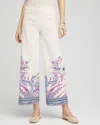 Chico's Brigitte™ Paisley Wide-leg Cropped Pants In White Size 18 |  In Vanilla Cream