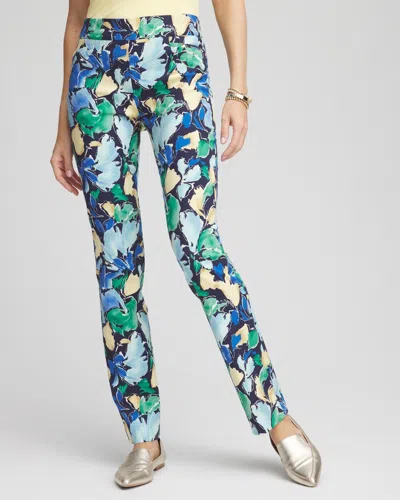 Chico's Brigitte™ Floral Slim Pants In Blue Size 20 |  In Passport Blue