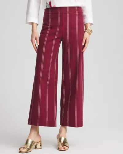 Chico's Brigitte™ Striped Wide-leg Cropped Pants In Blackcurrant Size 20 |
