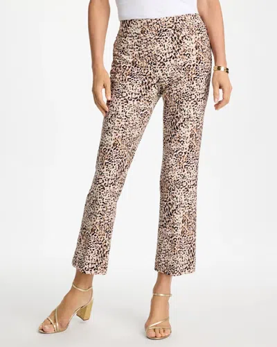 Chico's Brigitte Animal Print Crop Flare Pants In Light Nude In Brown