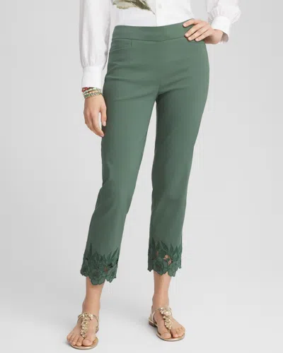 Chico's Brigitte™ Cutout Pull-on Cropped Pants In Green Size 14 |  In Dark Mineral Green