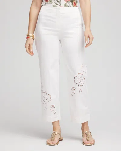 Chico's Cutout Cropped Pants In White Size 20/22 |  In Alabaster