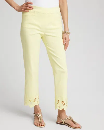 Chico's Brigitte™ Cutout Pull-on Cropped Pants In Yellow Size 18 |  In Bright Yellow