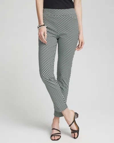 Chico's Brigitte Dot Grid Ankle Pants In Black Size 6 |