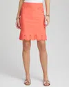 Chico's Brigitte Eyelet Scalloped Hem Skirt In Orange
