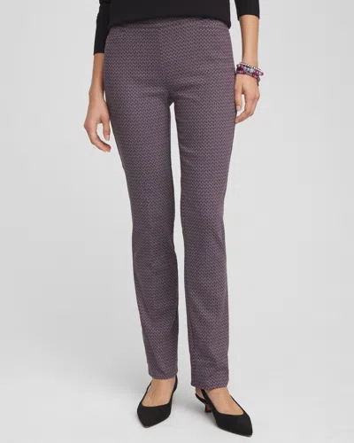 Chico's Brigitte Geo Slim Pants In Sweet Berry Size 0/2 |