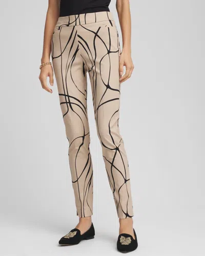 CHICO'S BRIGITTE GOLDEN LEAF SLIM ANKLE PANTS IN CHAMPAGNE FIZZ