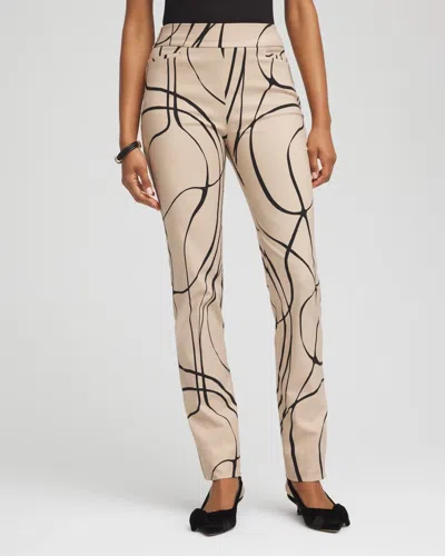 Chico's Brigitte Golden Leaf Slim Full-length Pants In Champagne Fizz In Blue