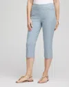 Chico's Brigitte™ Cross Dye Capri Pants In Blue Size 20/22 |  In Blue Pearl