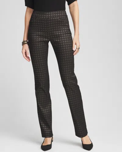 Chico's Brigitte Metallic Tiles Pants In Black Size 18 |