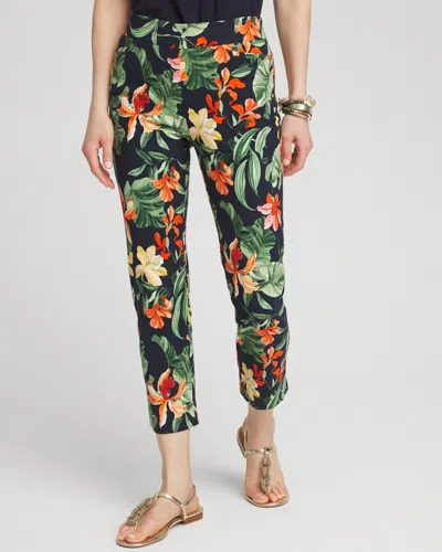 Chico's Brigitte Orchid Slim Cropped Pants In Navy Blue Size 20/22 |