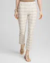 Chico's Brigitte™ Plaid Cropped Pants In White Size 16/18 |  In Alabaster