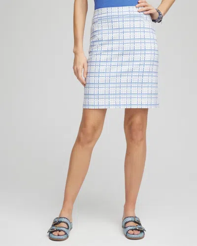 Chico's Brigitte Plaid Skirt In Blue