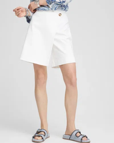 Chico's Brigitte Pull-on Asymmetrical Wrap Skirt In White
