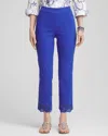 Chico's Brigitte Pull-on Cutwork Cropped Pants In Blue