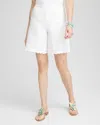 Chico's Brigitte Pull-on Scallop-hem Shorts In White In White