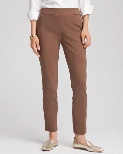 Chico's Brigitte Pull-on Slim Ankle Pants In Dried Mushroom