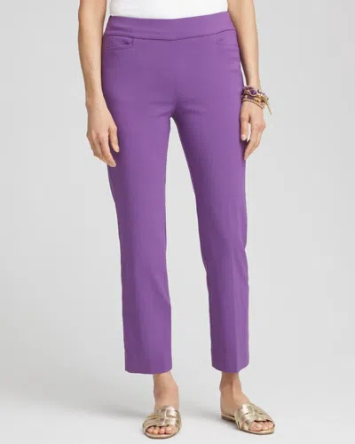 Chico's Brigitte Pull-on Slim Cropped Pants In Purple
